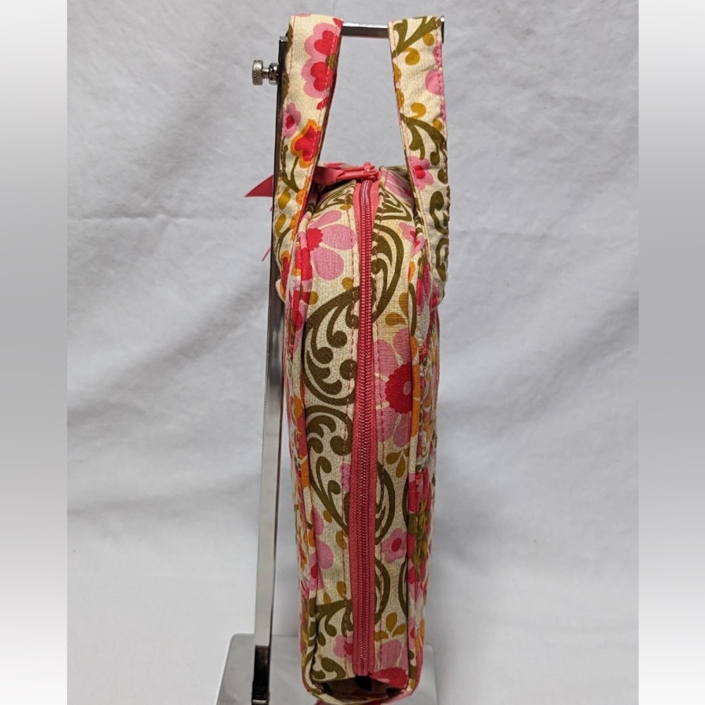 Vera Bradley Pink Floral Quilted Folkloric Pink Tech Organizer Toiletry Bag Tote - Picture 13 of 13